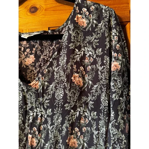 Wrangler Retro Floral Print Tiered Ruffle Dress Womens XL Long Sleeve - Picture 8 of 9
